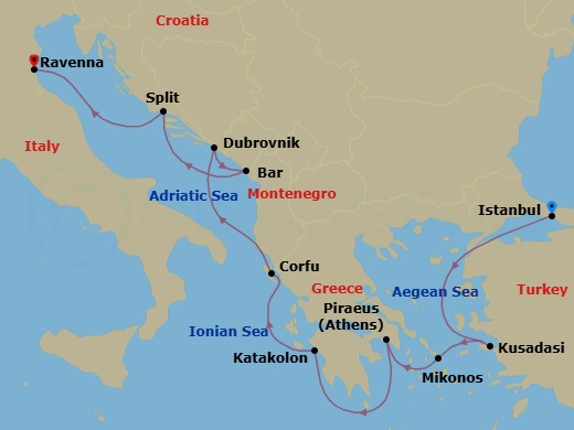 Itinerary map