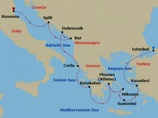 Itinerary map