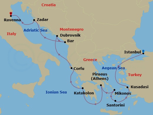 Itinerary map