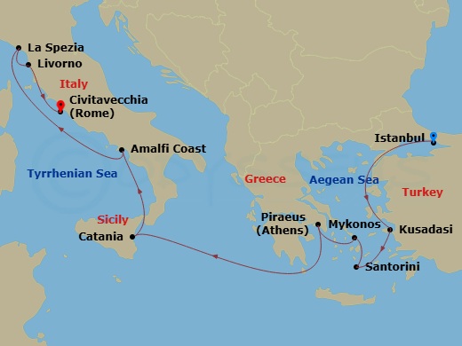 Itinerary map