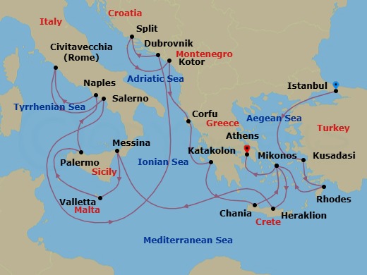 Itinerary map