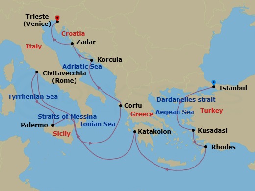 Itinerary map