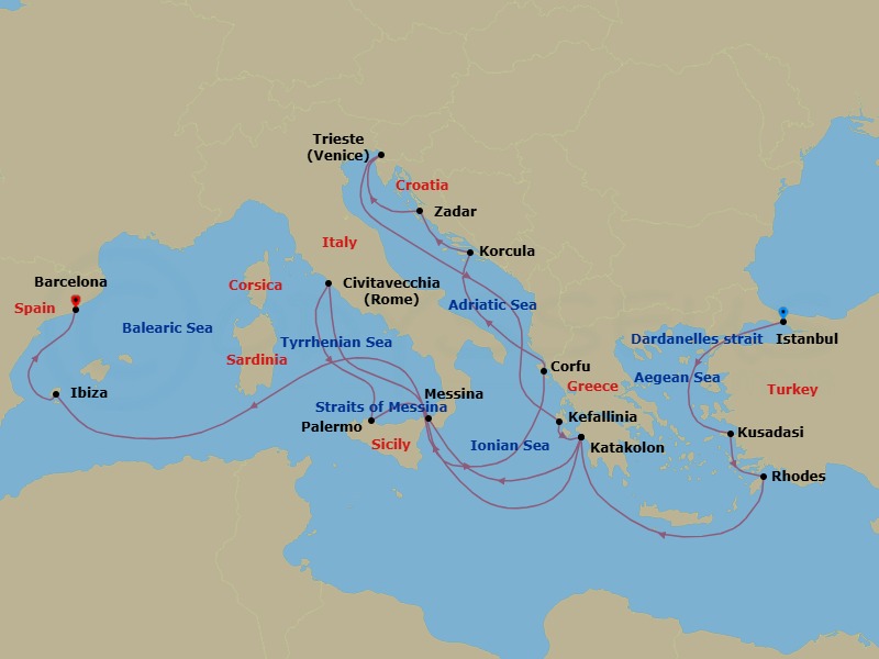 Itinerary map