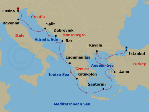 Itinerary map
