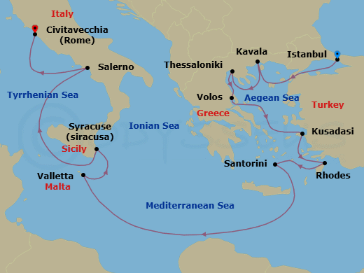 Itinerary map