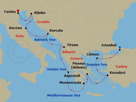 Itinerary map