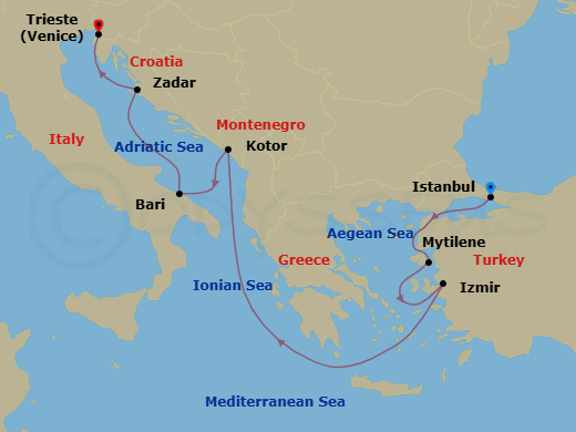 Itinerary map