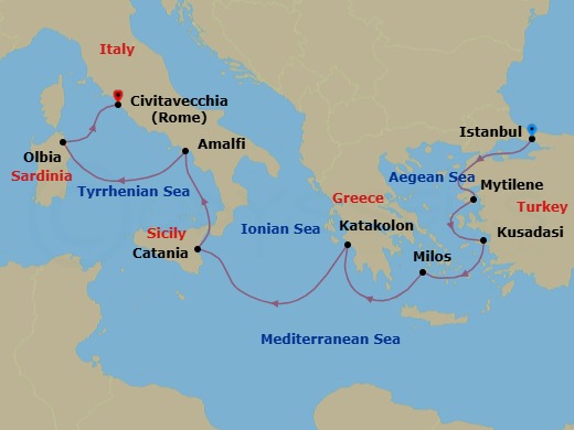 Itinerary map