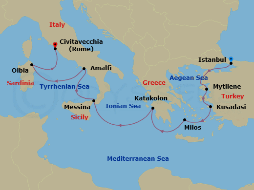 Itinerary map