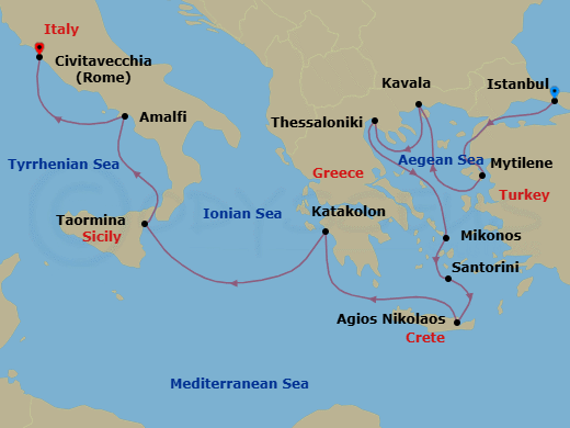 Itinerary map