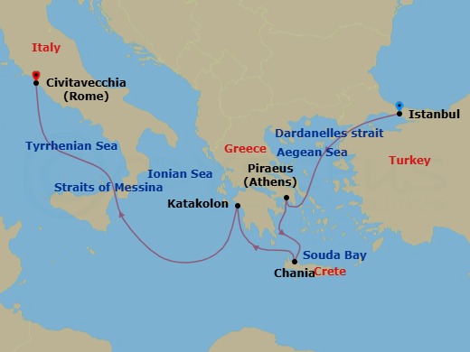 Itinerary map