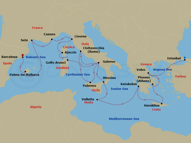 Itinerary map