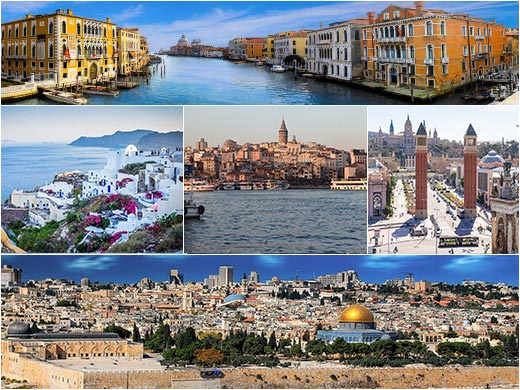 Route map: Barcelona → Palma De Mallorca → Palamos → Port Of Fecamp → Villefranche-Sur-Mer(Nice) → Genoa → Livorno (Florence) → Civitavecchia (Rome) → Port Of Naples → Siracusa (Sicily)