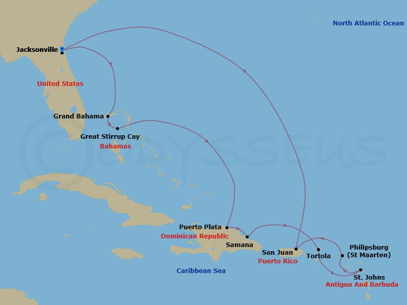 Itinerary map