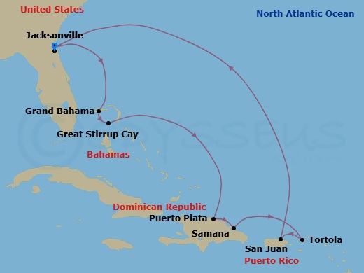 Itinerary map