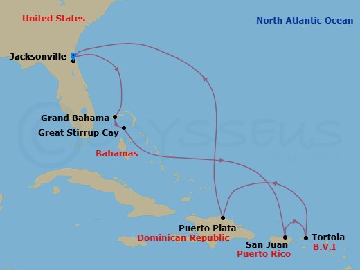 Itinerary map