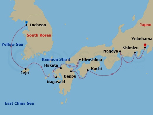 Itinerary map
