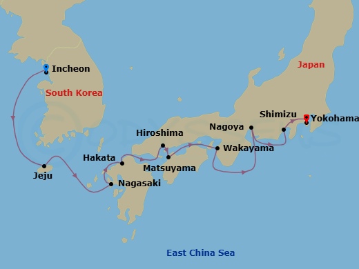 Itinerary map