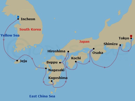 Itinerary map