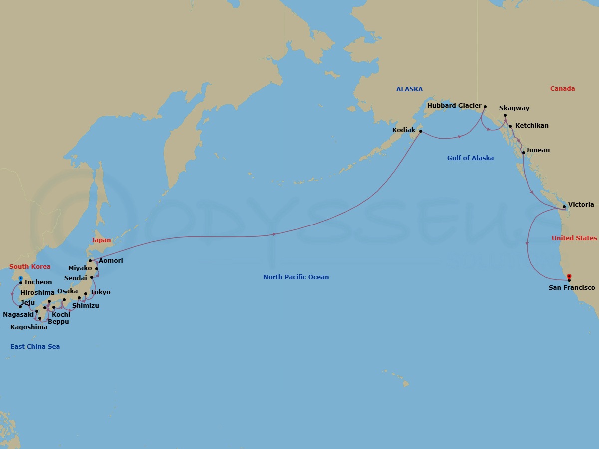 Itinerary map