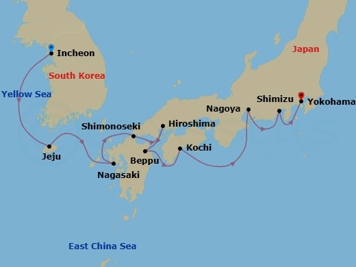 Itinerary map