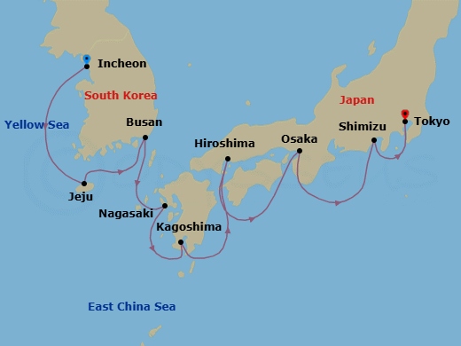 Itinerary map