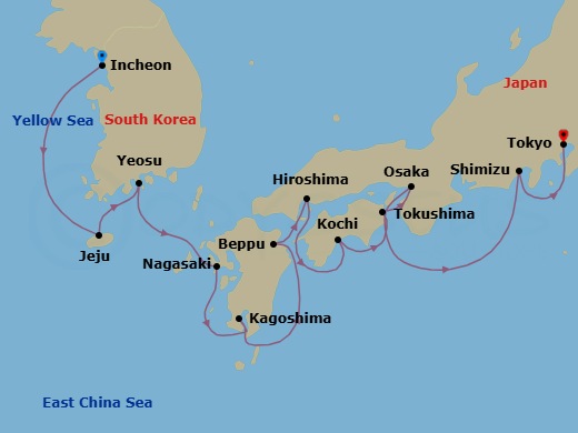 Itinerary map