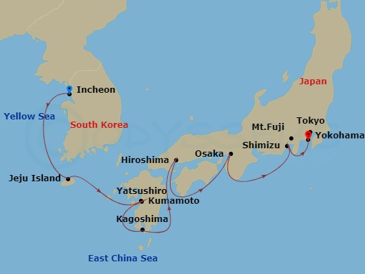 Itinerary map