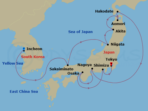 Itinerary map