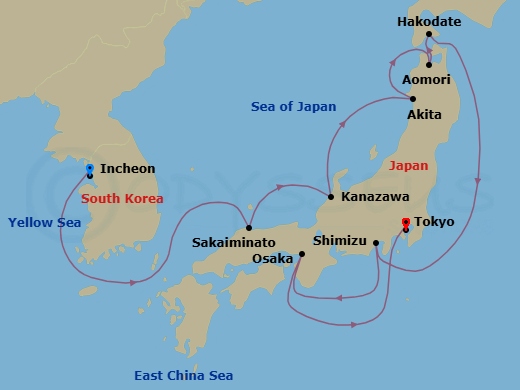 Itinerary map