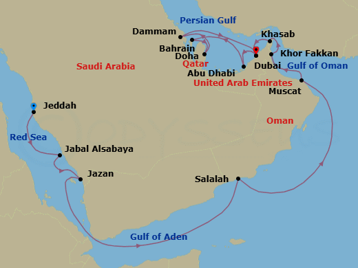 Itinerary map