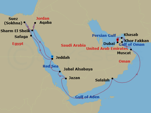 Itinerary map