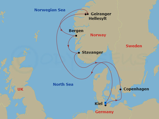 Itinerary map
