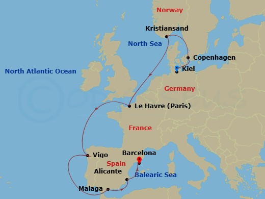 Itinerary map