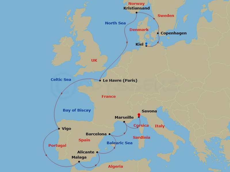Itinerary map