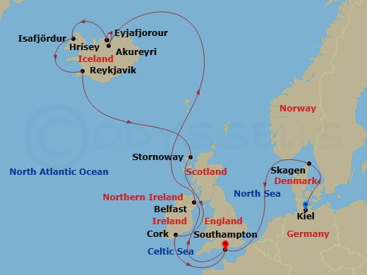 Itinerary map