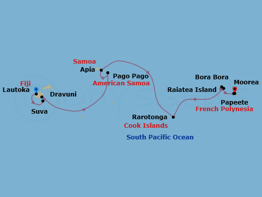 Itinerary map