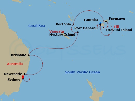 Itinerary map