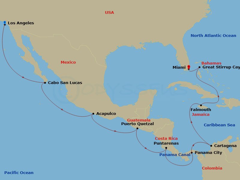 Itinerary map