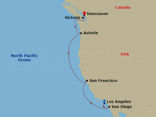 Itinerary map