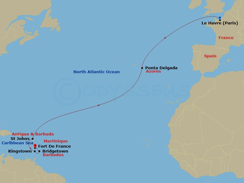 Itinerary map