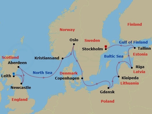 Itinerary map
