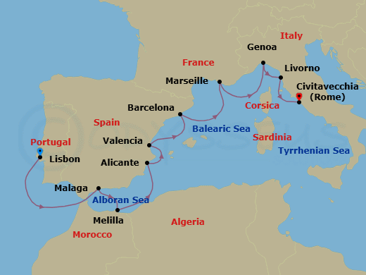 Itinerary map