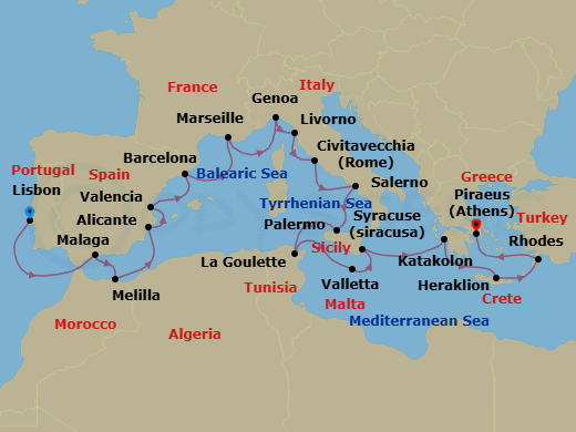 Itinerary map