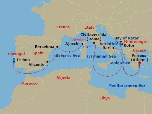 Itinerary map