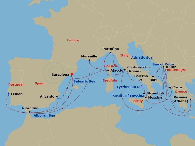 Itinerary map