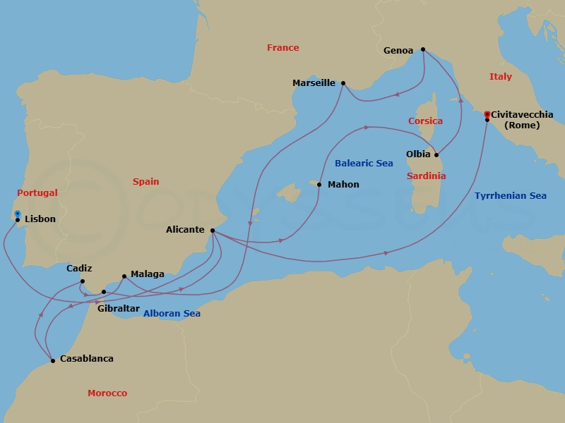 Itinerary map
