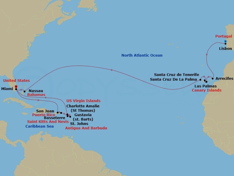 Itinerary map