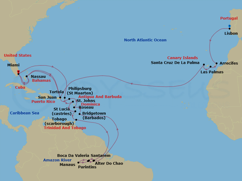 Itinerary map