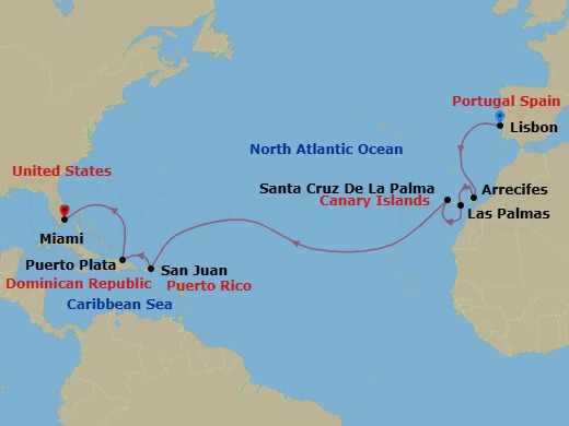 Itinerary map